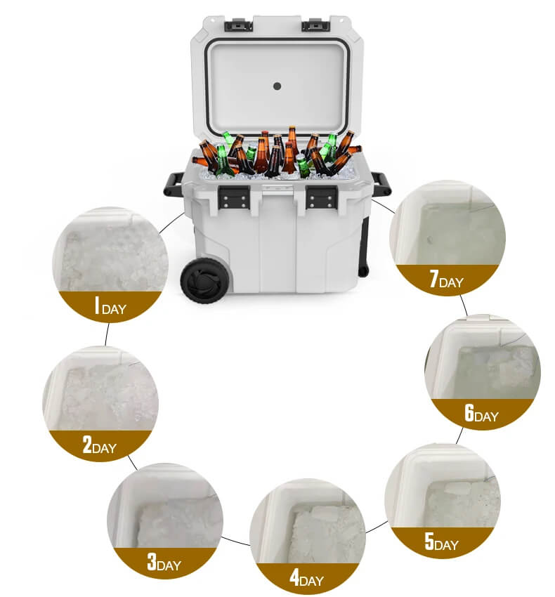 Tsunami Ice Chest Cooler Box With Wheels 45L