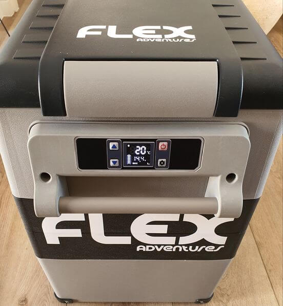 Flex Adventures CF55 camping fridge-freezer control panel